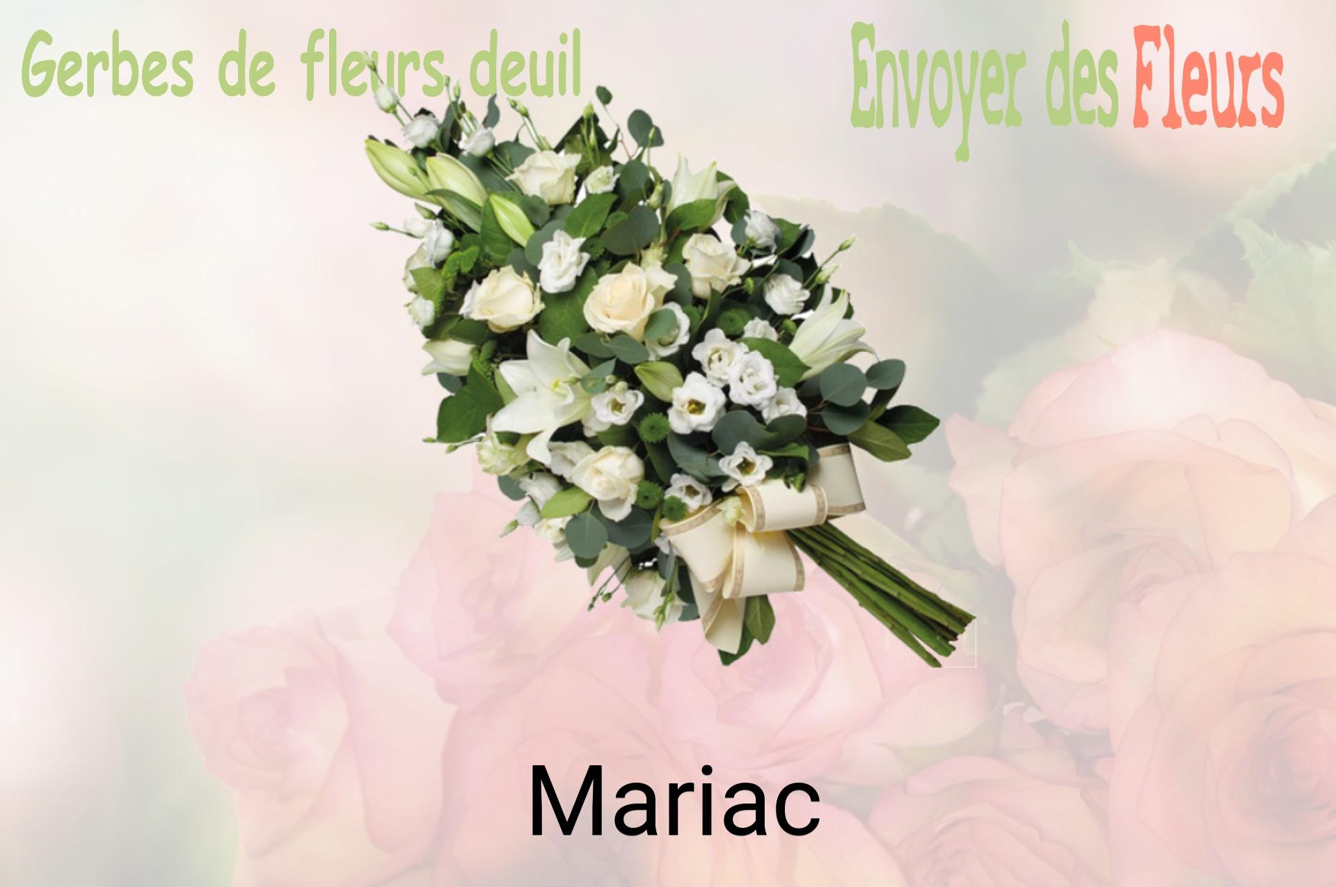 Gerbe de fleurs de deuil livrée à Mariac